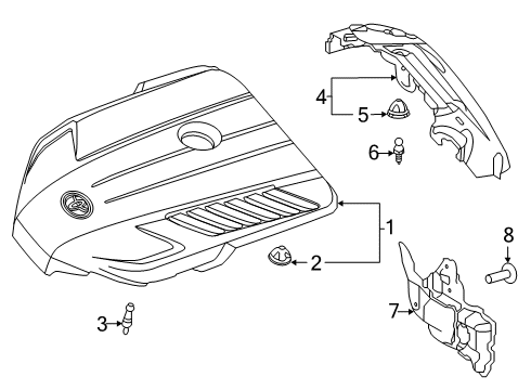2020 Toyota GR Supra Engine Appearance Cover Rear Shield Diagram for 12611-WAA01