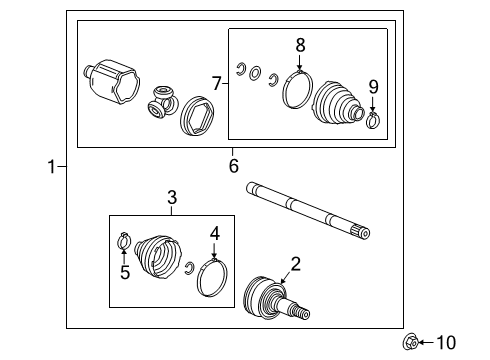 2019 Chevrolet Silverado 1500 LD Axle Components - Front Axle Nut Diagram for 11549288