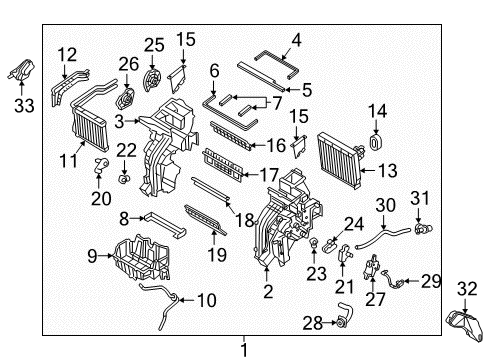 2018 Hyundai Accent HVAC Case Temperature Actuator Motor Assembly Diagram for 97159-F9000