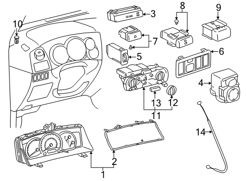 2005 Toyota Corolla Instruments & Gauges Cluster Assembly Diagram for 83800-02D70