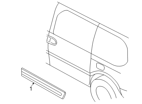 2002 Nissan Quest Exterior Trim - Side Loading Door MOULDING Assembly Slide Door LH Diagram for 82871-2Z120