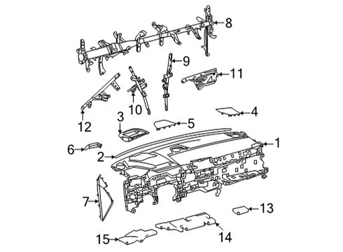 2021 Toyota Sienna Cluster & Switches, Instrument Panel Center Brace Diagram for 55307-08040