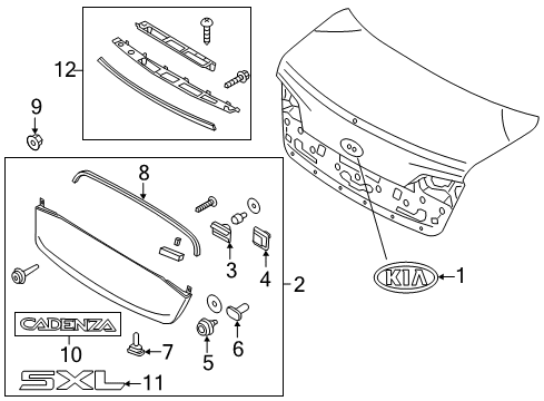 2016 Kia Cadenza Exterior Trim - Trunk Lid Cadenza Emblem Diagram for 863103R600