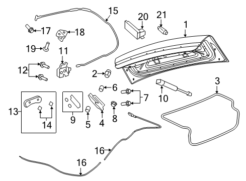 2014 Chevrolet Caprice Trunk Emergency Cable Diagram for 92206015