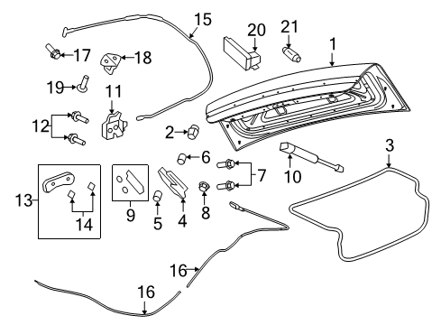 2014 Chevrolet Caprice Trunk Lock Cylinder Diagram for 92294861