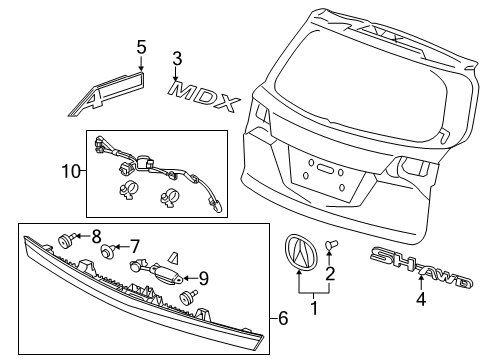 2019 Acura MDX Parking Aid Sensor Assembly, Parking Diagram for 39680-TZ5-A31