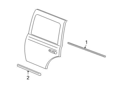 2008 Chrysler Aspen Exterior Trim - Rear Door Molding-Rear Door Diagram for 55078069AC