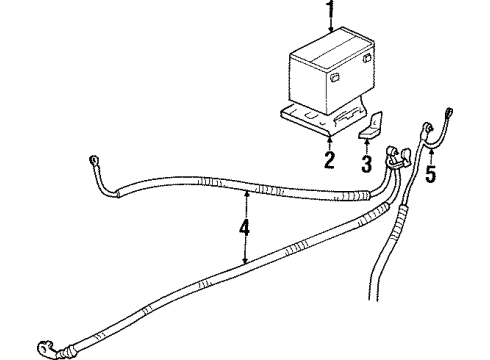 1993 Chevrolet Beretta Battery Cable Asm, Battery Positive Diagram for 15320732