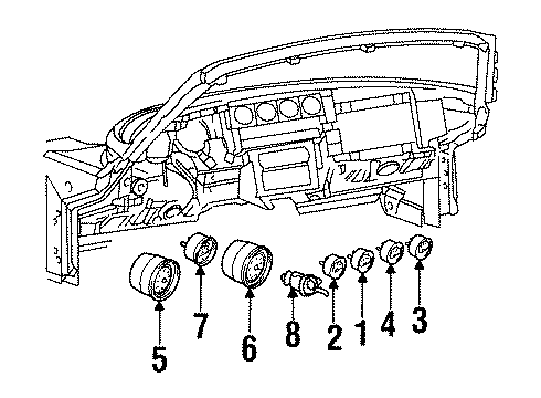 1996 Dodge Viper Instruments & Gauges Gage-TACHOMETER Diagram for 4642131