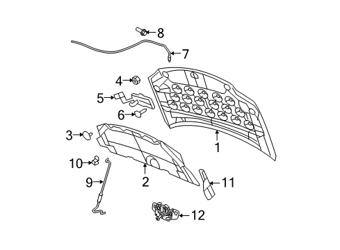 2014 Ram C/V Hood & Components Ft Half-Hood Release Diagram for 5109273AA