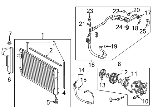 2021 Kia Rio Air Conditioner Guard-Air, LH Diagram for 29136H9100