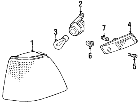 1995 BMW 318ti Marker & Signal Lamps Additional Turn Indicator Lamp, Right Diagram for 63138357048