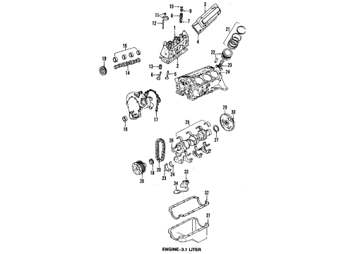 1998 Buick Skylark Automatic Transmission Pulley Diagram for 24504609
