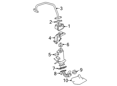 2021 Nissan Rogue EGR System Egr Valve Gasket Diagram for 14719-6RA0A