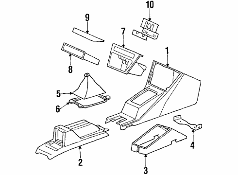 1988 Acura Integra Center Console Pocket B, Console (Black) Diagram for 77726-SD2-A41ZA