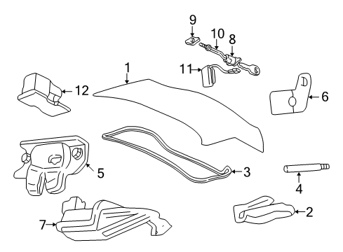 2002 Chevrolet Monte Carlo Trunk Lid Strut Asm-Rear Compartment Lid Diagram for 10425346