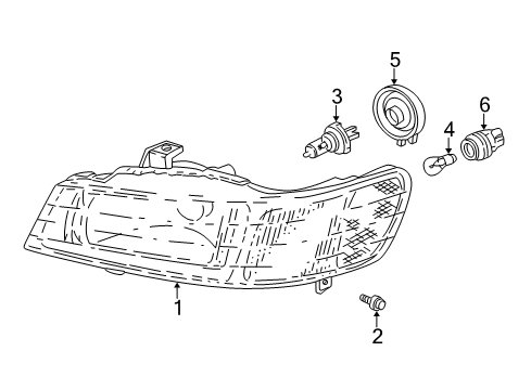 2003 Honda Odyssey Bulbs Headlight Unit, Driver Side Diagram for 33151-S0X-A01