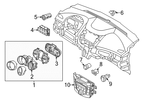 2013 Hyundai Elantra GT Instruments & Gauges Heater Control Assembly Diagram for 97250-A5200