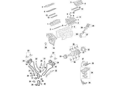 2018 Dodge Durango Engine Parts, Mounts, Cylinder Head & Valves, Camshaft & Timing, Variable Valve Timing, Oil Pan, Oil Pump, Adapter Housing, Crankshaft & Bearings, Pistons, Rings & Bearings ENGINE OIL FILTER Diagram for 68308741AF