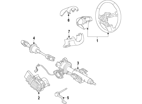 2014 Chevrolet Impala Steering Column & Wheel, Steering Gear & Linkage Steering Column Diagram for 23162256