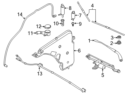 2017 BMW 430i xDrive Headlamp Washers/Wipers Telescopic Nozzle, Left Diagram for 61677430899