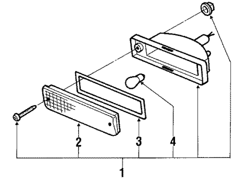 1987 Nissan Pathfinder Bulbs Lamp Assembly-Turn Signal Front RH Diagram for B6130-41G00