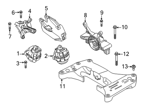 2021 BMW M4 Engine & Trans Mounting ENGINE SUPPORTING BRACKET, L Diagram for 22118053548