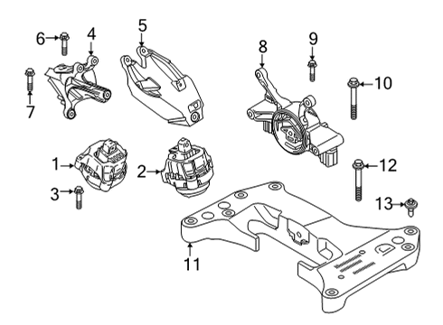 2022 BMW M4 Engine & Trans Mounting TRANSMISSION CROSS MEMBER Diagram for 22318089422