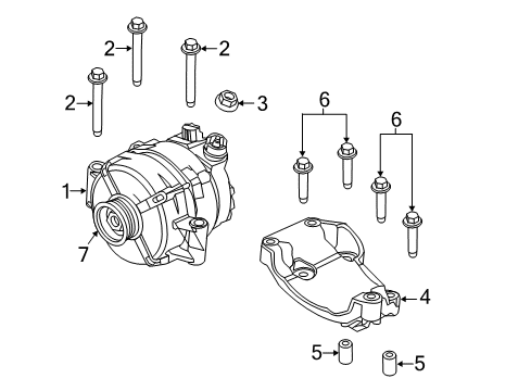 2011 Ford F-150 Alternator Mount Bracket Diagram for AL3Z-10A313-C