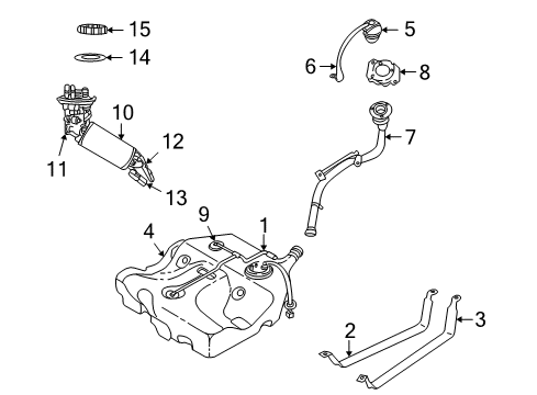 2002 Chrysler Sebring Fuel System Components Tube-Fuel Filler Diagram for 4764828AD