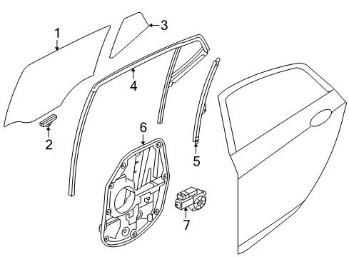 2014 Kia Optima Rear Door Run Assembly-Rear Door Window Diagram for 835312T001