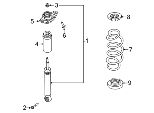 2021 Nissan Rogue Shocks & Components - Rear Spring-Rear Suspension Diagram for 55020-6RR0E