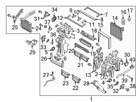 2017 Hyundai Santa Fe Sport Switches & Sensors Heater System Intake Actuator Assembly Diagram for 97162-3SAA0