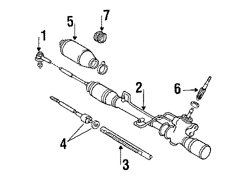 1987 Toyota Tercel Steering Column, Steering Wheel & Trim, Steering Gear & Linkage GROMMET, Steering Ra Diagram for 45517-10050