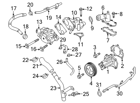 2020 Nissan Titan Powertrain Control Seal-O Ring Diagram for 21049-AE000