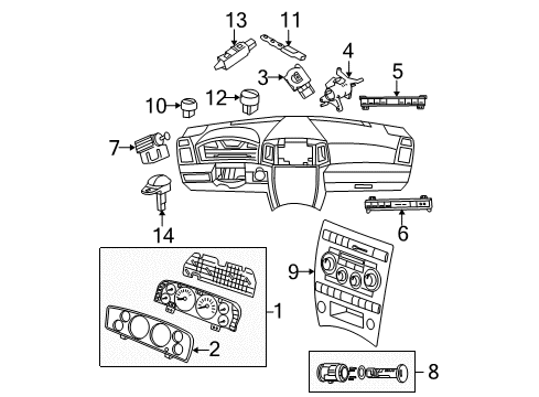 2006 Jeep Commander Switches Cluster Diagram for 5172901AH