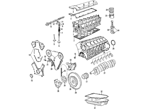 1997 BMW 850Ci Engine Parts, Mounts, Cylinder Head & Valves, Camshaft & Timing, Oil Pan, Oil Pump, Crankshaft & Bearings, Pistons, Rings & Bearings Transmission Mount Diagram for 24711131663