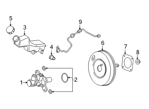 2019 Ford EcoSport Hydraulic System Booster Assembly Diagram for GN1Z-2005-B