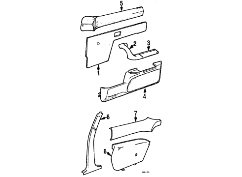 1987 BMW M6 Interior Trim Covering Column-Center Right Diagram for 51431875448