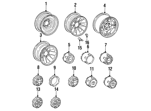 1991 Toyota Pickup Wheels Wheel Diagram for 42601-35510