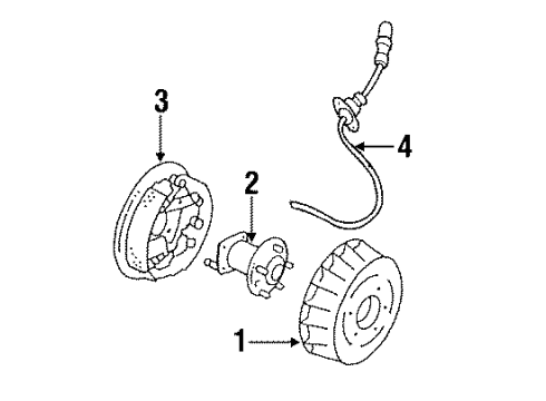 1987 Cadillac Fleetwood Rear Brakes Sensor Asm-Wheel Speed-Rear Diagram for 25528867