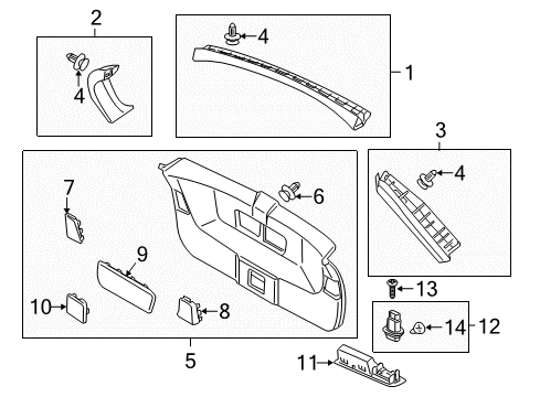 2015 Honda Odyssey Lift Gate Garnish Assy., Pull Pocket *NH167L* (GRAPHITE BLACK) Diagram for 84446-SZA-A11ZA