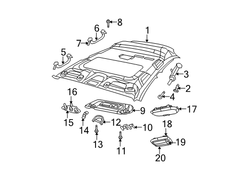 2009 Dodge Caliber Interior Trim - Roof Lamp-Dome And Reading Diagram for YQ85HDAAA