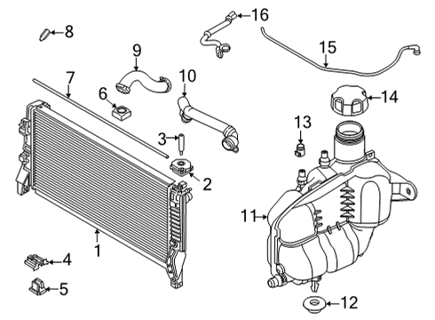 2020 BMW 228i xDrive Gran Coupe Radiator & Components Isa Screw Diagram for 07129906470
