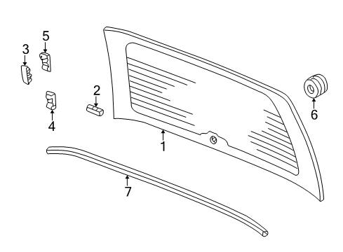 2004 Honda Odyssey Lift Gate - Glass & Hardware Rubber, Windshield Dam (B) Diagram for 73226-S0X-A00