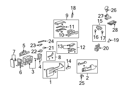 2009 Acura RDX Center Console Switch Assembly, Driver Side Heated Seat Diagram for 35650-STK-A01