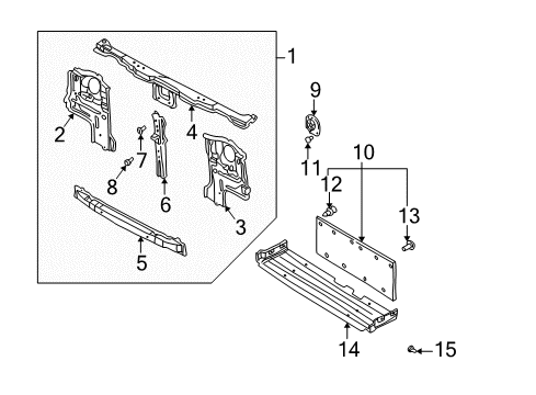 2000 Nissan Xterra Radiator Support Clip Diagram for 76876-S3800