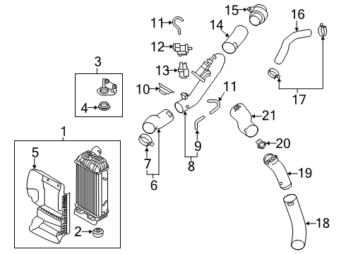 2020 Kia Sportage Intercooler Bracket-INTERCOOLER Mounting Diagram for 282592GTA5