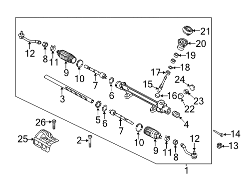 2018 Kia Soul EV Steering Column & Wheel, Steering Gear & Linkage End Assembly-Tie Rod RH Diagram for 56820B2050