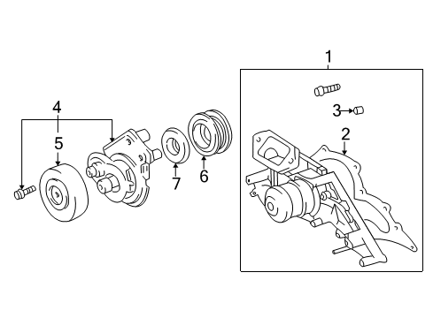 2004 Toyota Tundra Belts & Pulleys Water Pump Pin Diagram for 90253-11021